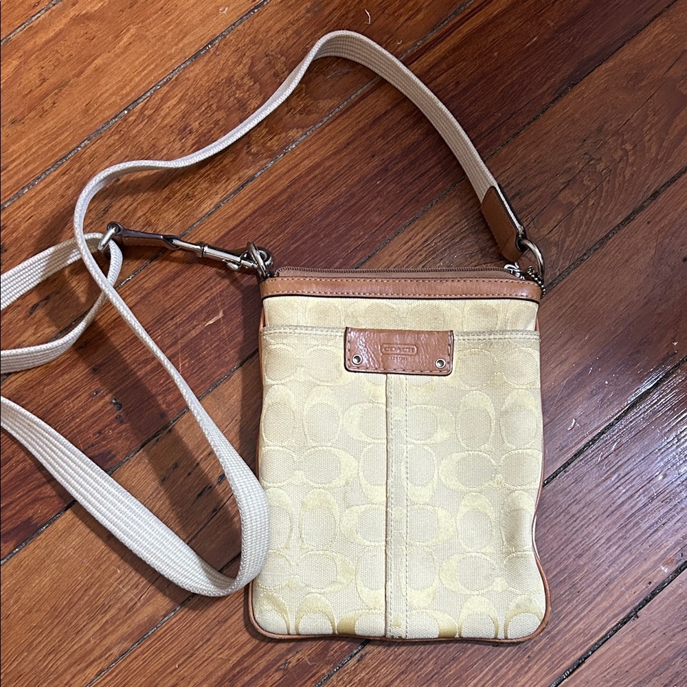 Coach Beige and Brown Crossbody Bag
